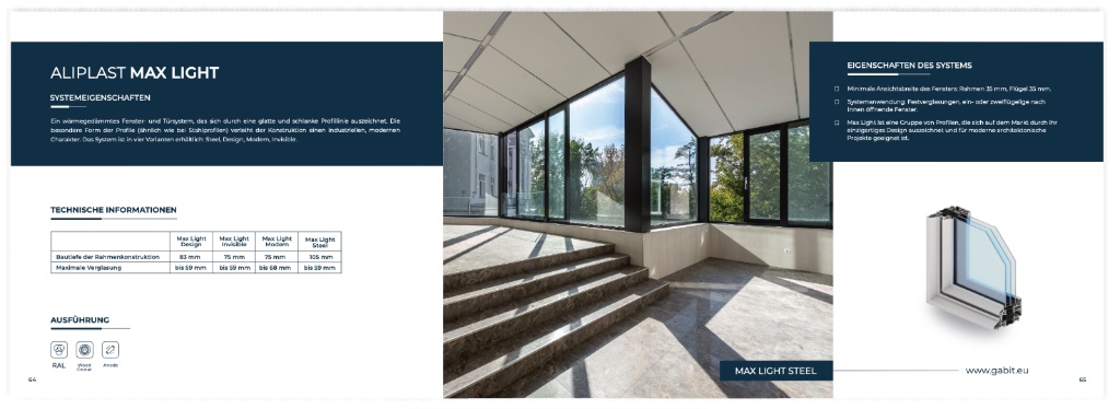 Aliplast Max Light Steel – großflächige Fenster in modernem Innenraum