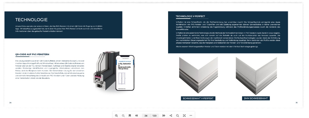 GEALAN V-Perfect Schweißnahttechnologie – Technikdetail und QR-Code-System